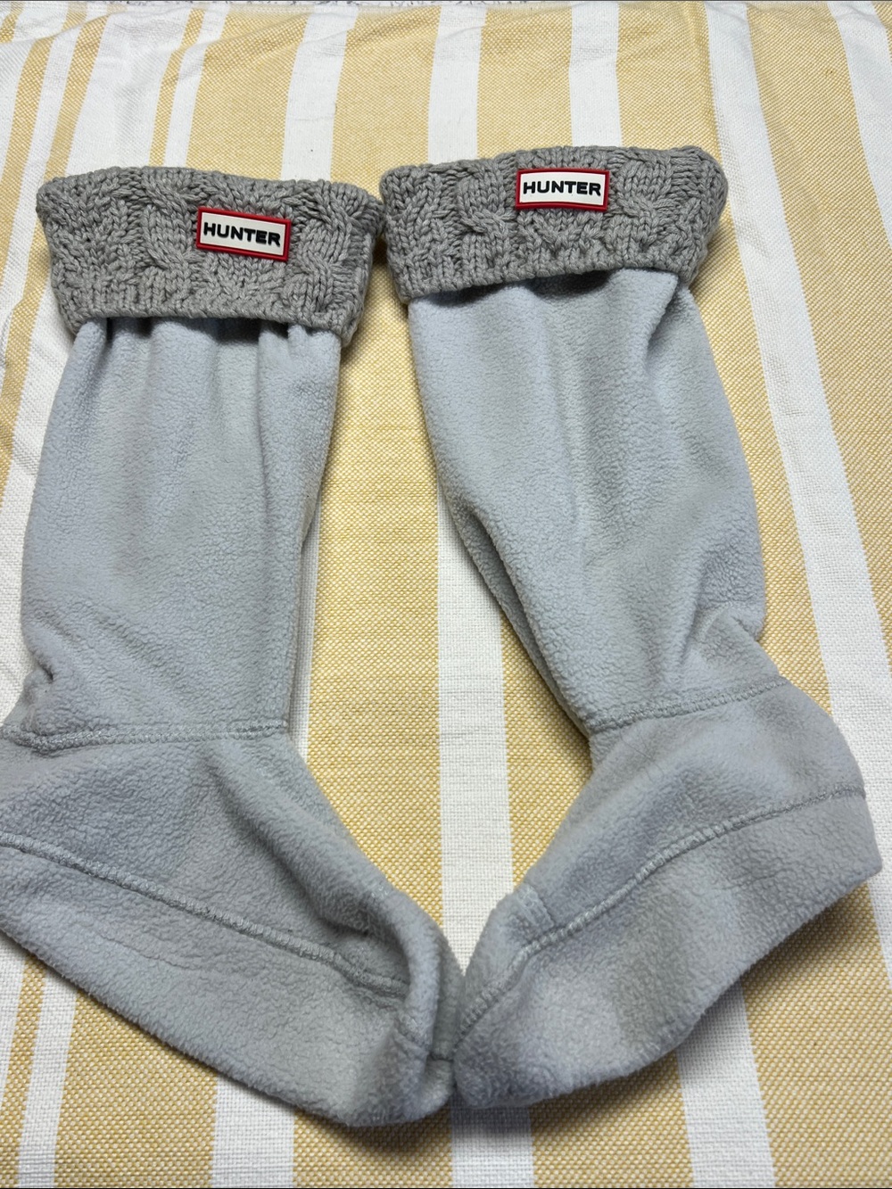 Hunter Light Gray Fleece Boot Liners with Knit Cuff